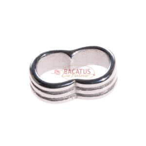 Bracelet sliding bead grooved stainless steel 14×5 mm