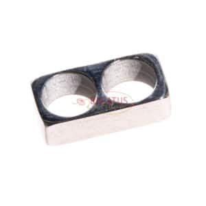 Bracelet sliding bead double hole stainless steel 13×4 mm