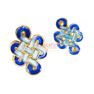Perle métal noeud celtique émail cloisonné taille sélection or bleu