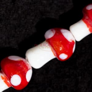 Perle de verre Lampwork « Toadstool » 18x12mm rouge-blanc 1x
