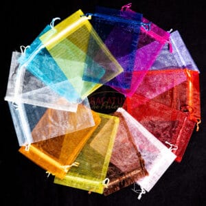 Organza bags 15 x 10 mm colored mix 10x