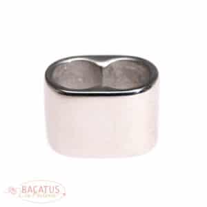 Bracelet sliding bead oval wide stainless steel 13×9 mm
