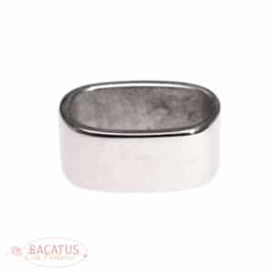 Bracelet sliding bead oval narrow stainless steel 13×6 mm