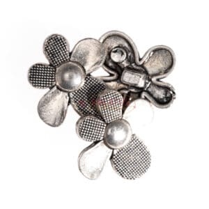 Metal pendants blossom 21 x 7 mm, 4 pieces