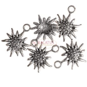 Metal pendants sunflower 13 mm, 4 pieces