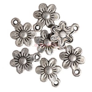 Metal pendants flower 13 x 10 mm, 10 pieces