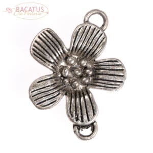 Metal pendants connector flower 28 x 20 mm, 5 pieces