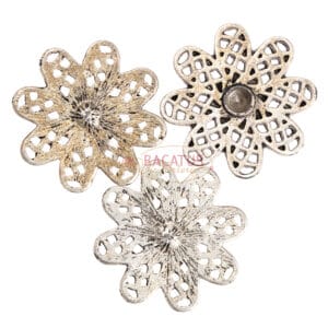 Metal pendants blossom without eyelet 28 mm, 5 pieces