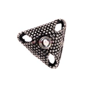 Metal bead bicone spacer silver plated 12 x 11 mm