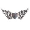 Metallperle Flügel mit Herz Farbauswahl 22 und 40 mm - Silber, 22mm