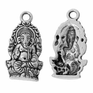 Pendentifs en métal « Lord Ganesha » 27 x 14 mm, 2 pièces