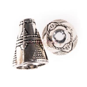 Capuchon de perle motif à pois 11 mm, 2 pièces