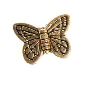 Metal bead butterfly gold 14 mm, 4 pcs