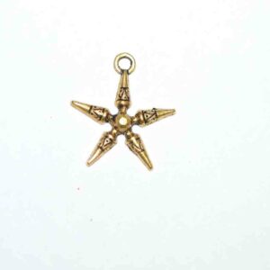 Metal pendant star gold 28×44 mm
