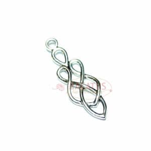 Metal pendant Celtic knot/ silver/ 35 x 12 mm/ 1 piece