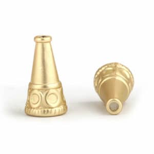 Bead cap metal cone circles matt gold 23×13 mm
