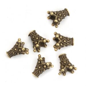 Capuchon perle Orient métal, laiton ou argent 13×13 mm 2 pièces