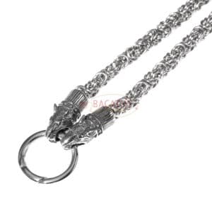 Byzantine chain with wolf head stainless steel 60 cm