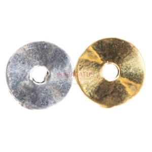 Disque d’espacement de perles en métal sélection de couleurs ondulées 9 mm, 10 pièces
