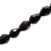 Glass beads drop faceted 7x5 mm color selection, 1 strand - black