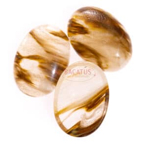 Cabochon ovale jaune quartz cerise 25mm, 1 pièce