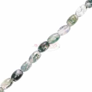 Moss agate green olives 4 x 6 mm, 1 strand