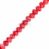 Jade rondelle faceted color selection approx. 3x4mm, 1 strand - red