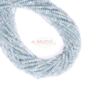 Aquamarine saucer faceted size selection, 1 strand
