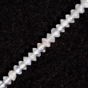 Moonstone saucer faceted ca. 2x3mm, 1 strand