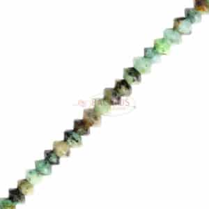 African turquoise saucer faceted ca. 2x3mm, 1 strand