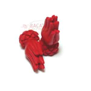 Kunststoffperle „Buddhas Hand“ Lotus rot ca. 30×13 mm 1x