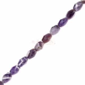 Amethyst rice beads faceted purple ca. 9x13mm, 1 strand