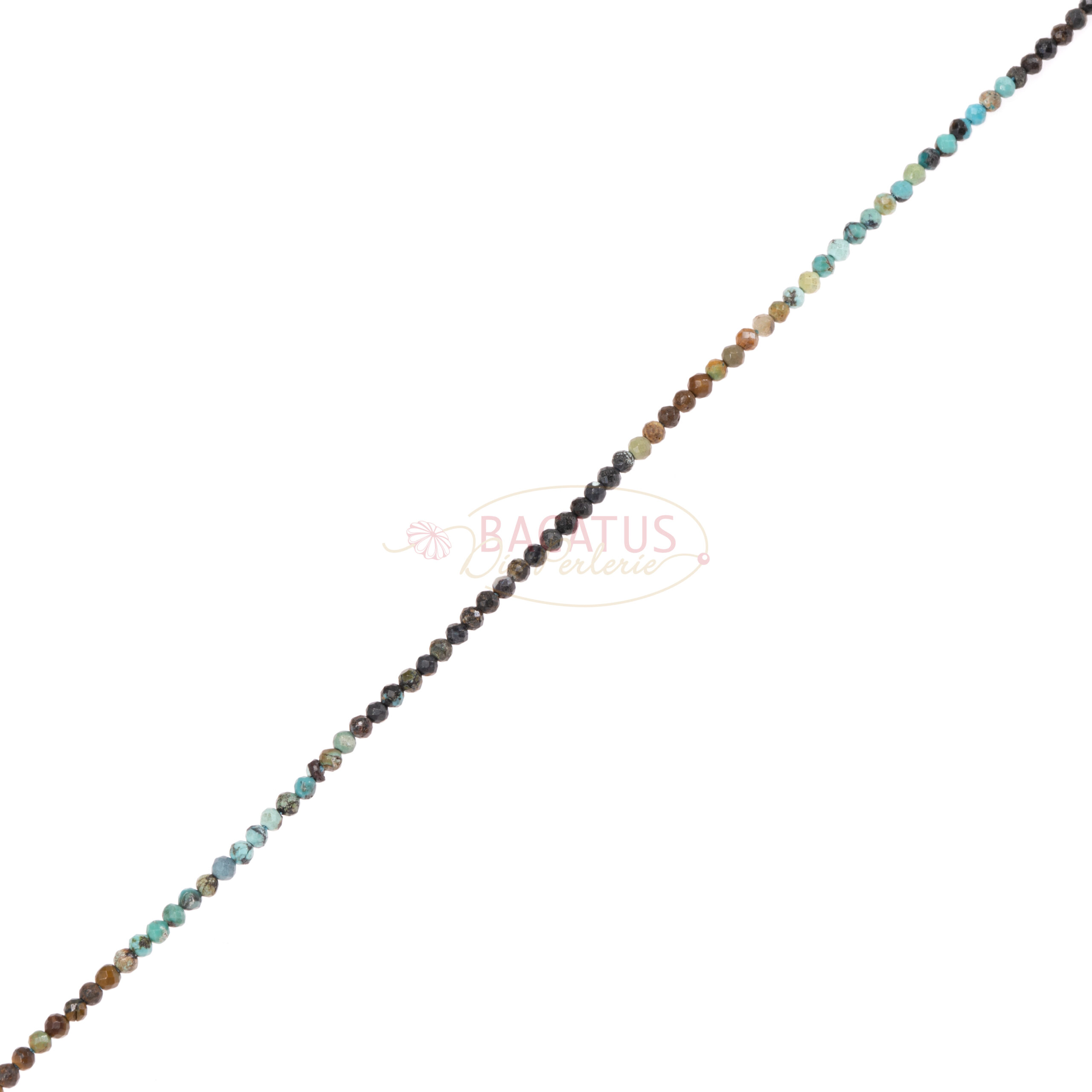 Ombre turquoise faceted plain round approx. 2mm, 1 strand
