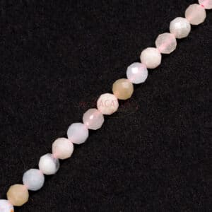 Morganite plain round faceted approx. 7mm, 1 strand