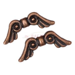 Perle métallique ailes d’ange bronze 21 x 7 mm, 4 pièces