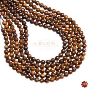 Iron opal plain round shiny brown colorful ca. 8mm, 1 strand