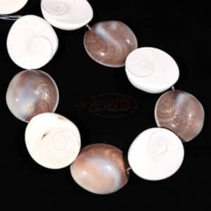 Agate coins shiny ca. 37x43mm, 1 strand