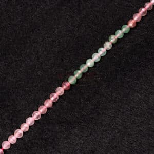 Ruby quartz plain round faceted green red approx. 2-4mm, 1 strand *Special*.