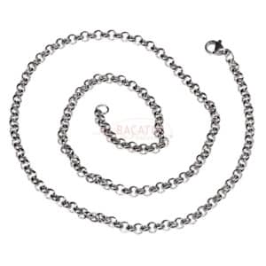 Pea chain with clasp stainless steel 4mm 48cm