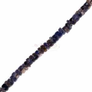 Iolite rondelle brown purple free-form, 1 strand