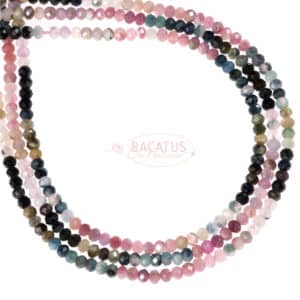 Tourmaline rondelle faceted 2 x 3 mm, 1 strand