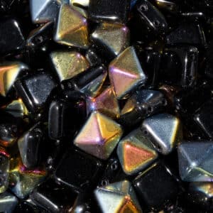 Preciosa perles or brillant noir 12mm, 10 pièces