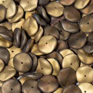 Ripple Beads Preciosa matt gold brown 12mm, 10 pieces