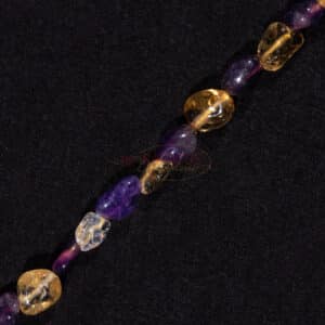 Citrine amethyst nuggets shiny yellow purple ca. 4x8mm, 1 strand
