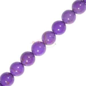 A-grade phosphosiderite plain round shiny purple ca. 6-8mm, 1 strand