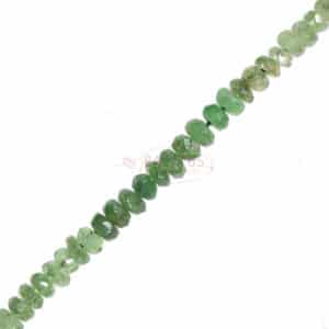 Tsavorite rondelle faceted green 1.5 x 3 mm, 1 strand