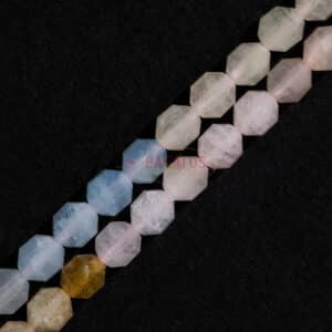 Morganite Fancy faceted, approx. 5x6mm, 1strand