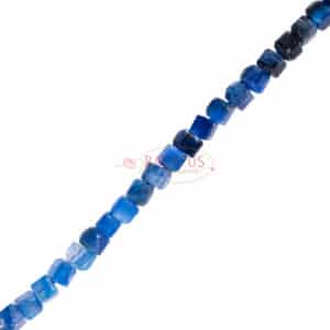Ombre kyanite cube faceted ca. 2,5×2,5mm, 1 strand