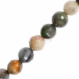 Sinkiang jade plain round faceted ca. 4-12mm, 1 strand