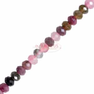 Tourmaline rondelle faceted ca. 2x4mm, 1 strand